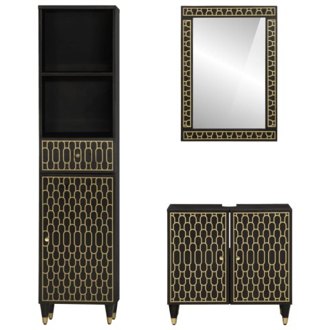 3-cz. zestaw mebli łazienkowych, lite drewno mango