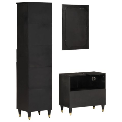 3-cz. zestaw mebli łazienkowych, lite drewno mango