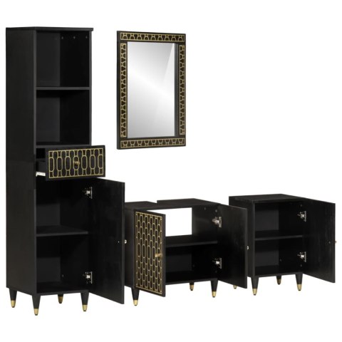 4-cz. zestaw mebli łazienkowych, lite drewno mango