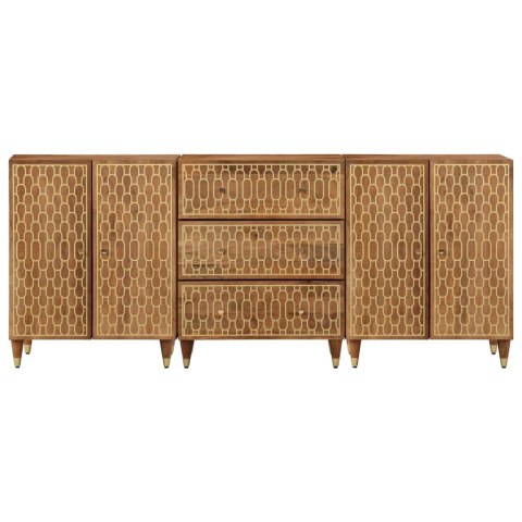 Szafki, 3 szt., 60x33x75 cm, lite drewno mango