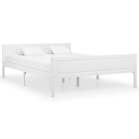 Rama łóżka z litego drewna sosnowego, biała, 160 x 200 cm