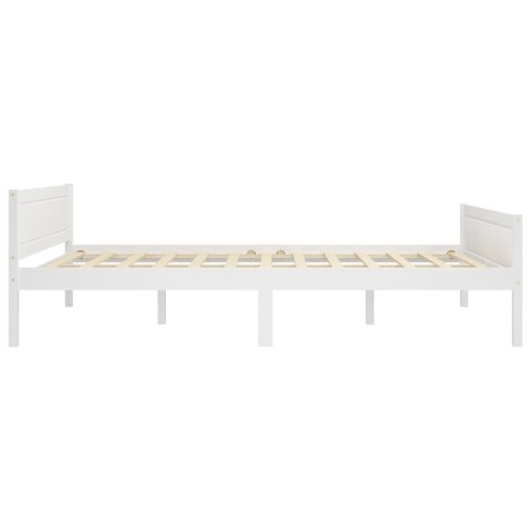 Rama łóżka z litego drewna sosnowego, biała, 160 x 200 cm Rama łóżka z litego drewna sosnowego, biała, 160 x 200 cm