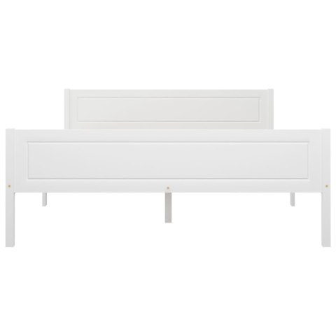 Rama łóżka z litego drewna sosnowego, biała, 160 x 200 cm Rama łóżka z litego drewna sosnowego, biała, 160 x 200 cm