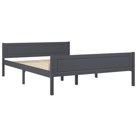 Rama łóżka z litego drewna sosnowego, szara, 160 x 200 cm Rama łóżka z litego drewna sosnowego, szara, 160 x 200 cm