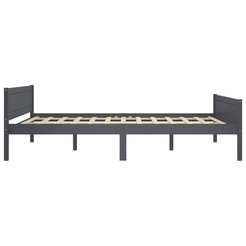 Rama łóżka z litego drewna sosnowego, szara, 160 x 200 cm Rama łóżka z litego drewna sosnowego, szara, 160 x 200 cm
