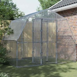 Klatka dla ptaków z drzwiczkami, srebrna, galwanizowana stal