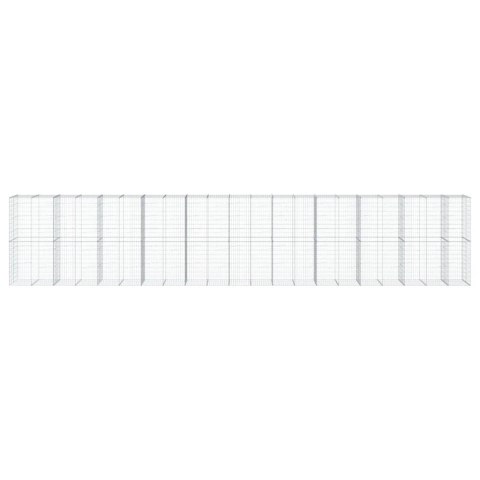 Kosz gabionowy z pokrywą, 1050x100x200 cm, galwanizowane żelazo