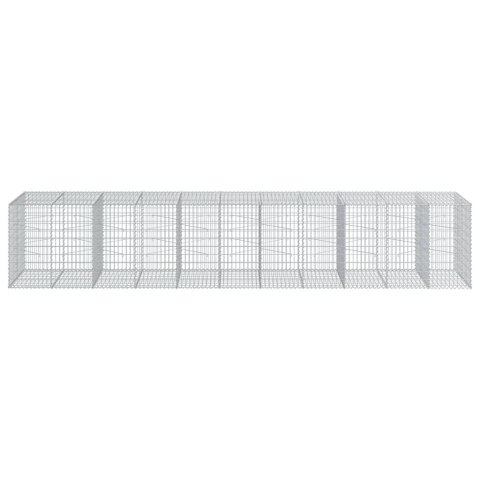 VidaXL Kosz gabionowy z pokrywą, 550x100x100 cm, galwanizowane żelazo