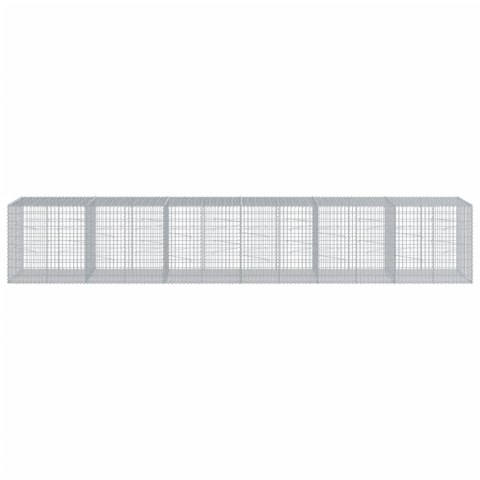 VidaXL Kosz gabionowy z pokrywą, 600x100x100 cm, galwanizowane żelazo