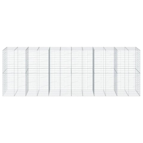 VidaXL Kosz gabionowy z pokrywą, 600x100x200 cm, galwanizowane żelazo