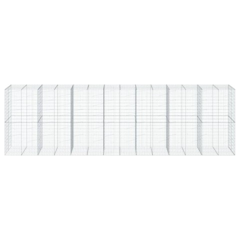 Kosz gabionowy z pokrywą, 700x100x200 cm, galwanizowane żelazo