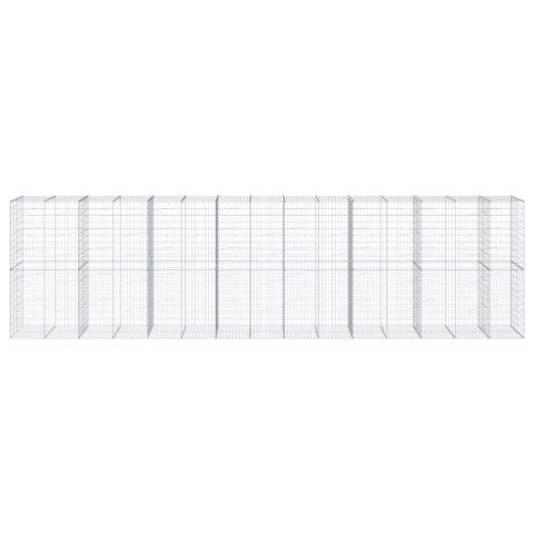 VidaXL Kosz gabionowy z pokrywą, 750x100x200 cm, galwanizowane żelazo