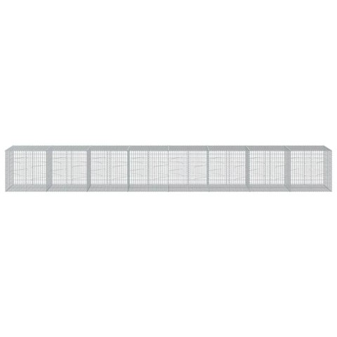 VidaXL Kosz gabionowy z pokrywą, 800x100x100 cm, galwanizowane żelazo