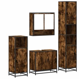 4-częściowy zestaw mebli łazienkowych, przydymiony dąb