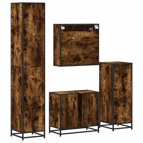 4-częściowy zestaw mebli łazienkowych, przydymiony dąb