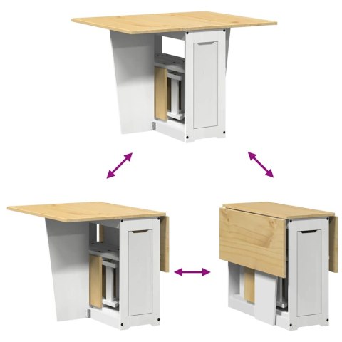 5-cz. zestaw mebli jadalnianych Corona, składany, biały