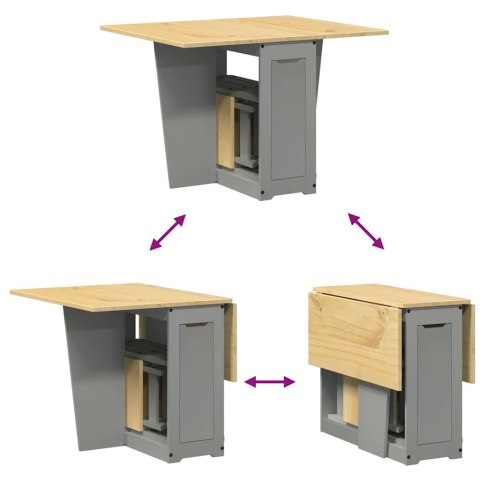 5-cz. zestaw mebli jadalnianych Corona, składany, szary