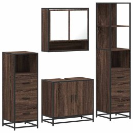4-częściowy zestaw mebli łazienkowych, brązowy dąb