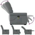 Podnoszony fotel masujący, elektryczny, rozkładany, ciemnoszary