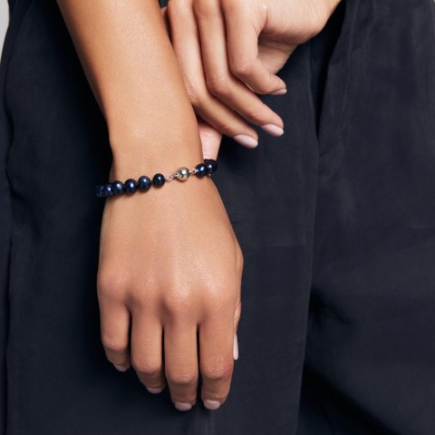 Srebrna bransoleta BSN6713 - Naturalne Perły hodowane słodkowodne