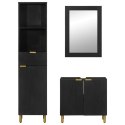 3-cz zestaw mebli łazienkowych, czarny, materiał drewnopochodny