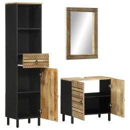 VidaXL 3-cz. zestaw mebli łazienkowych, lite drewno mango