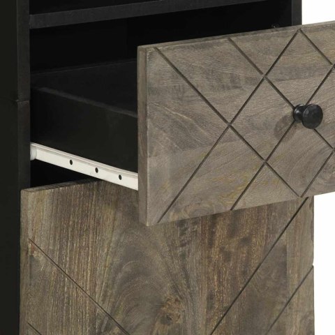 VidaXL 4-cz. zestaw mebli łazienkowych, czarny, lite drewno mango