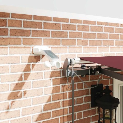 Automatycznie zwijana markiza z LED, burgundowa, 400x300 cm