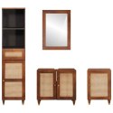 VidaXL Szafka Łazienkowa z półką 4 pcs Brązowy i czarny Drewno z mango