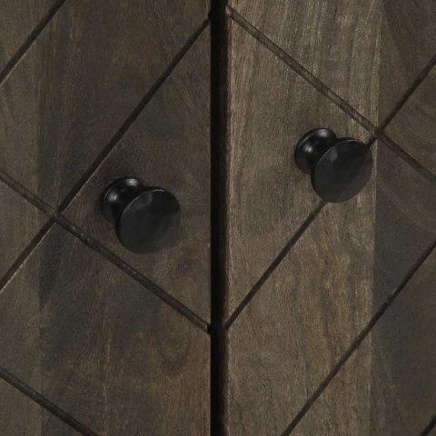 Szafki, 3 szt., czarna, 60x33x75 cm, lite drewno mango