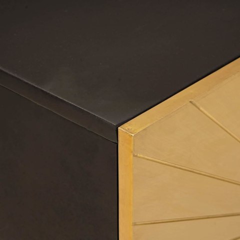 VidaXL Zestaw Szafek Łazienkowych 3 pcs Czarny i złoto Drewno z mango