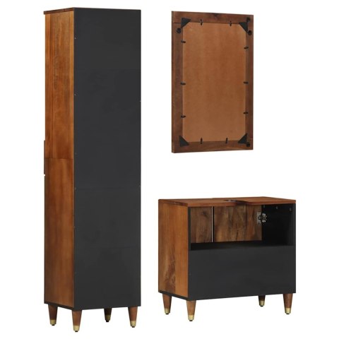 Zestaw Szafek Łazienkowych 3 pcs Miodowy brąz Drewno z mango