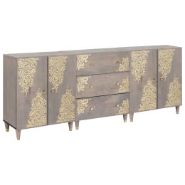 Zestaw Szafek Łazienkowych 3 pcs Szary i złoto 180 x 33 x 75 cm