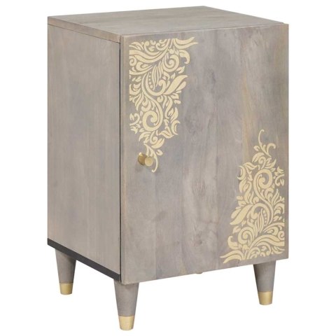 Zestaw Szafek Łazienkowych Z lustrem 4 pcs Szary Drewno z mango