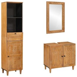 VidaXL Zestaw mebli łazienkowych 3 pcs Brązowy lite drewno mango