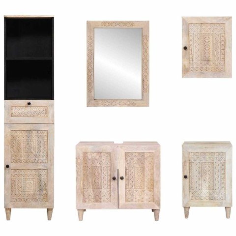 VidaXL Zestaw mebli łazienkowych 5 pcs Biały Materiał drewnopochodny