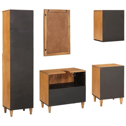 VidaXL Zestaw mebli łazienkowych 5 pcs Brązowy Materiał drewnopochodny