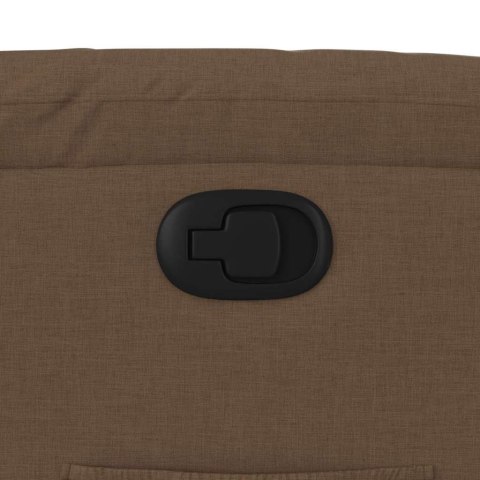 Podnoszony fotel rozkładany, brązowy, obity tkaniną