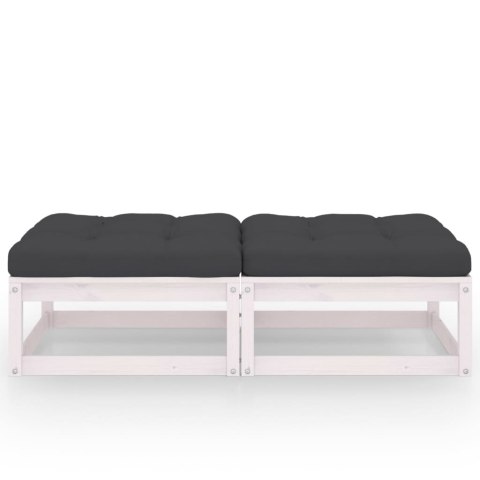 Stołki ogrodowe z poduszkami, 2 szt., lite drewno sosnowe