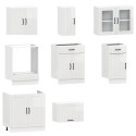 Zestaw szafek kuchennych 8 -częściowy, Lucca, biały o wysokim połysku