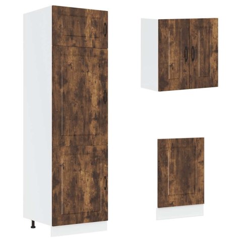 Zestaw szafek kuchennych, Kalmar, 8-częściowy, przydymiony dąb