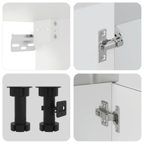 Zestaw szafek kuchennych Lucca, 4-częściowy, szarość betonu