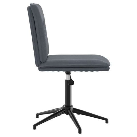 Krzesła stołowe, 6 szt., ciemnoszare, obite aksamitem