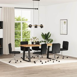 Krzesła stołowe, 6 szt., czarne, sztuczna skóra