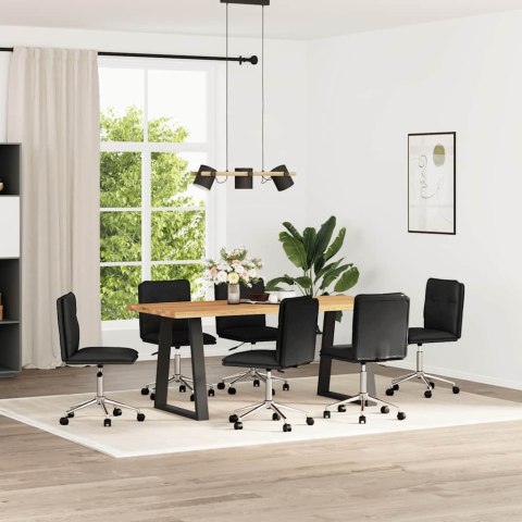 Krzesła stołowe, 6 szt., czarne, sztuczna skóra