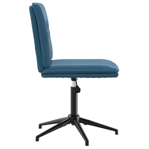 Krzesła stołowe, 6 szt., niebieskie, obite aksamitem