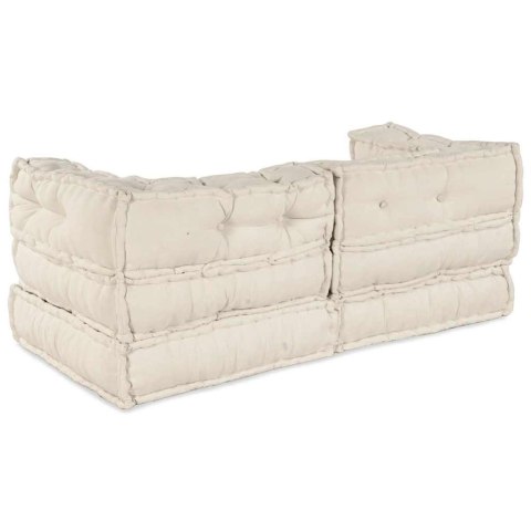 Modułowa sofa 2 pcs Kremowy 140 x 70 x 56 cm tkanina