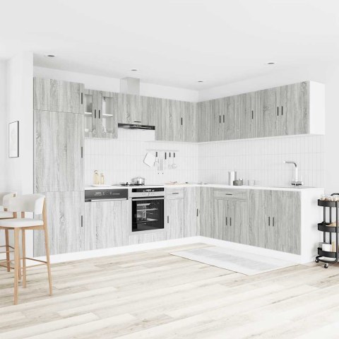 Zestaw szafek kuchennych, Porto, 14-częściowy, szary dąb sonoma