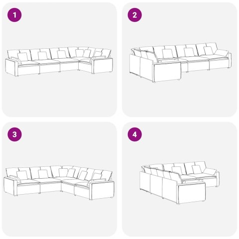 Sofa modułowa z poduszkami aksamitna ciemnozielona