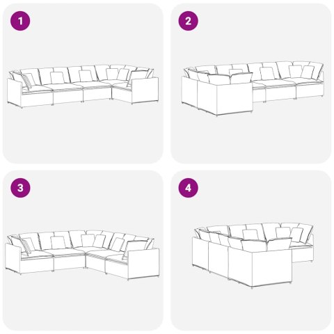 Sofa modułowa z poduszkami aksamitna ciemnozielona